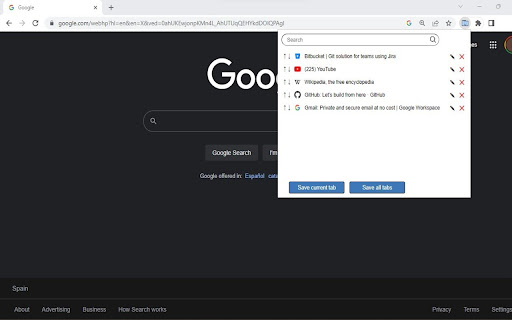 Simplest Tabs  from Chrome web store to be run with OffiDocs Chromium online