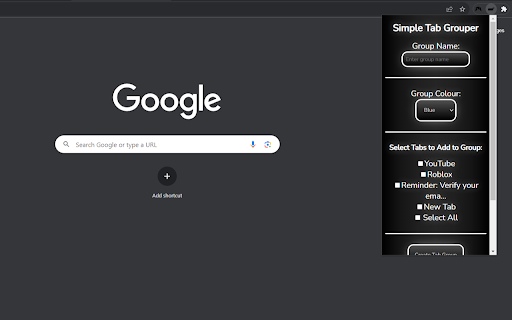 Simple Tab Grouper  from Chrome web store to be run with OffiDocs Chromium online