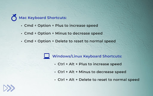 Simple Video Speed Controller  from Chrome web store to be run with OffiDocs Chromium online