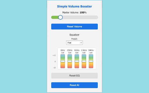 Simple Volume Booster  from Chrome web store to be run with OffiDocs Chromium online