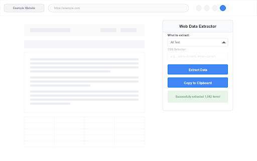 Simple Web Data Extractor  from Chrome web store to be run with OffiDocs Chromium online