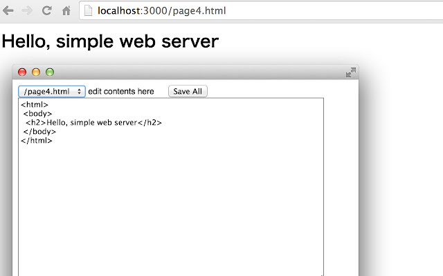 simple web server  from Chrome web store to be run with OffiDocs Chromium online