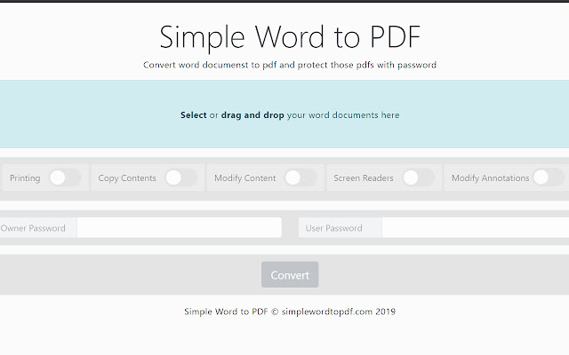 Simple Word to PDF  from Chrome web store to be run with OffiDocs Chromium online