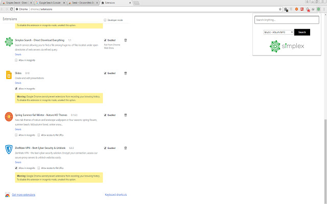 Simplex Search Direct Download Everything  from Chrome web store to be run with OffiDocs Chromium online