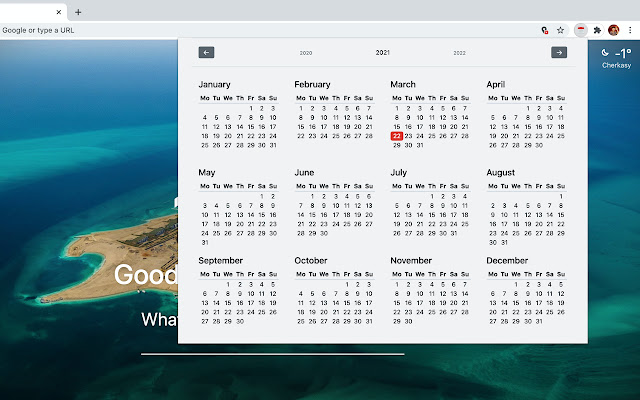 Simple Year Calendar  from Chrome web store to be run with OffiDocs Chromium online