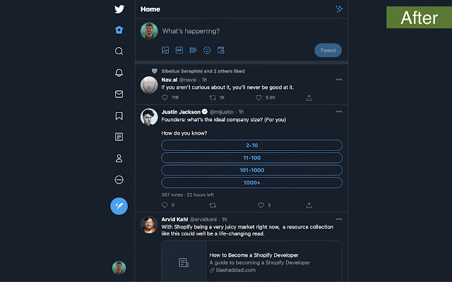 Simplified Twitter  from Chrome web store to be run with OffiDocs Chromium online