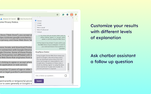 SimplifyLaw  from Chrome web store to be run with OffiDocs Chromium online