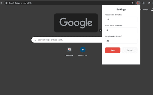 Simply Pomodoro  from Chrome web store to be run with OffiDocs Chromium online