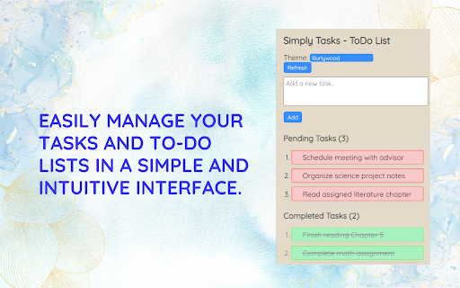 Simply Tasks ToDo List  from Chrome web store to be run with OffiDocs Chromium online