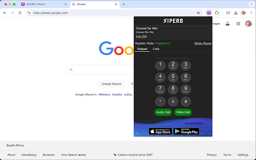 SIPERB Browser Phone  from Chrome web store to be run with OffiDocs Chromium online