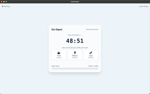 Sip Signal: Healthy Drink Reminders  from Chrome web store to be run with OffiDocs Chromium online