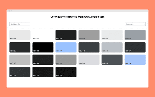 Site Color Palette Extractor  from Chrome web store to be run with OffiDocs Chromium online
