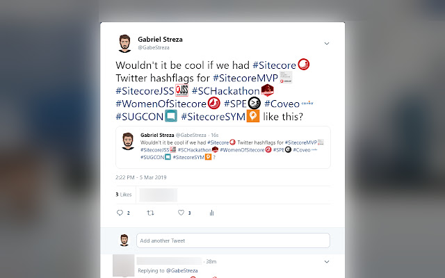 Sitecore Twitter Hashflag  from Chrome web store to be run with OffiDocs Chromium online