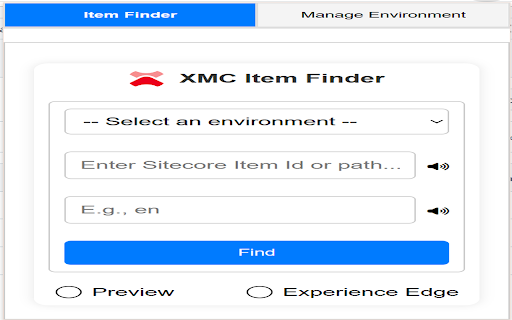 Sitecore XM Cloud Item Finder  from Chrome web store to be run with OffiDocs Chromium online