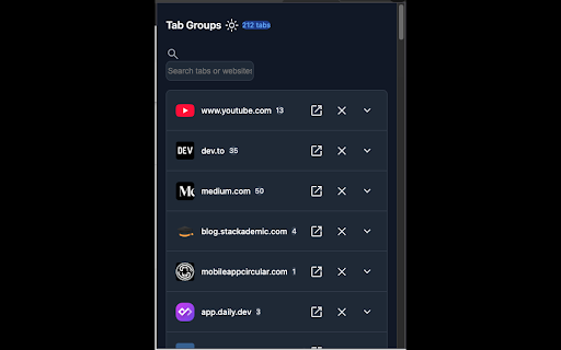 Site Group  from Chrome web store to be run with OffiDocs Chromium online