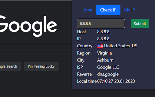 SiteIP  from Chrome web store to be run with OffiDocs Chromium online