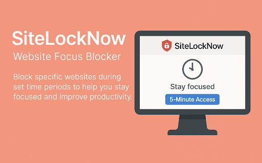 SiteLockNow 专注网页锁定器  from Chrome web store to be run with OffiDocs Chromium online