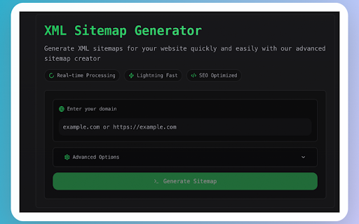 Sitemap Generator Tool  from Chrome web store to be run with OffiDocs Chromium online