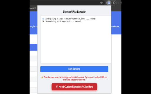 Sitemap URL Scraper  from Chrome web store to be run with OffiDocs Chromium online