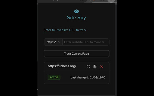 Site Spy Monitor  from Chrome web store to be run with OffiDocs Chromium online