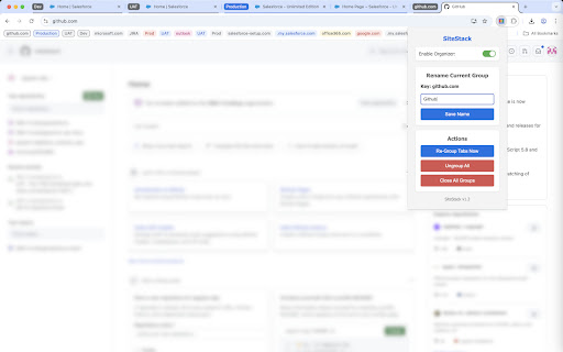SiteStack  from Chrome web store to be run with OffiDocs Chromium online