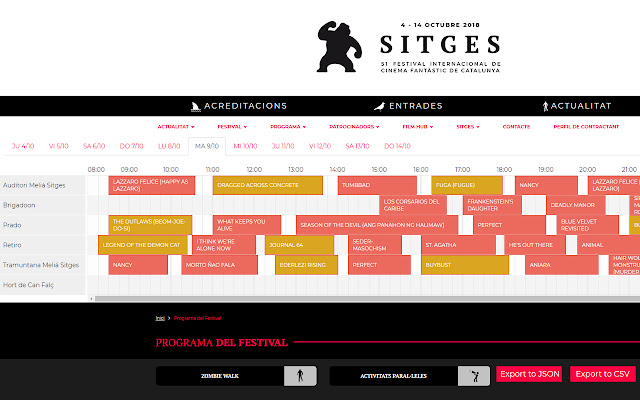 Sitges Film Festival Plus de Chrome web store se ejecutará con OffiDocs Chromium en línea