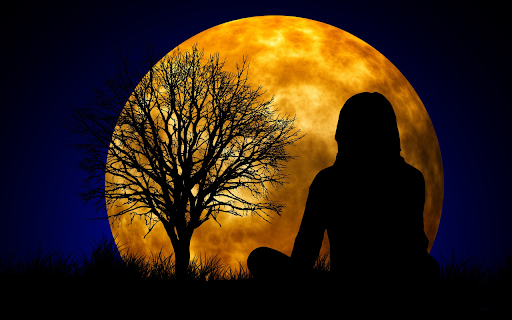 Sitting under the moon  from Chrome web store to be run with OffiDocs Chromium online