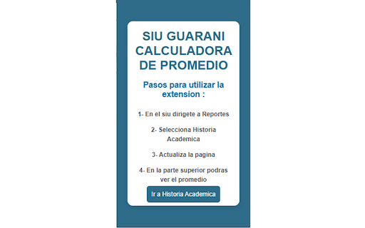 Siu Guarani calculadora de promedio  from Chrome web store to be run with OffiDocs Chromium online