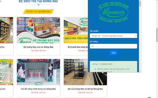 Siêu thị miền Nam Hanatech  from Chrome web store to be run with OffiDocs Chromium online