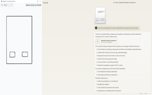 Sketch To Claude Code  from Chrome web store to be run with OffiDocs Chromium online