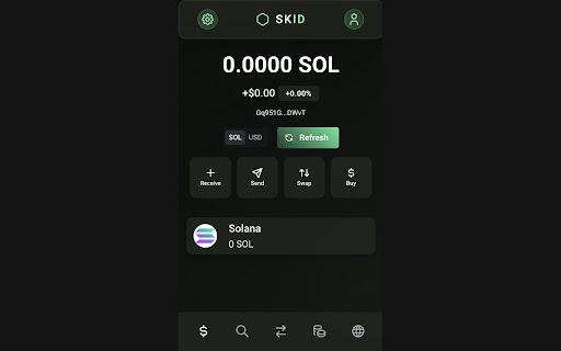 SKID Solana Wallet  from Chrome web store to be run with OffiDocs Chromium online