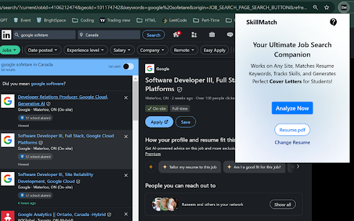 SkillMatch  from Chrome web store to be run with OffiDocs Chromium online