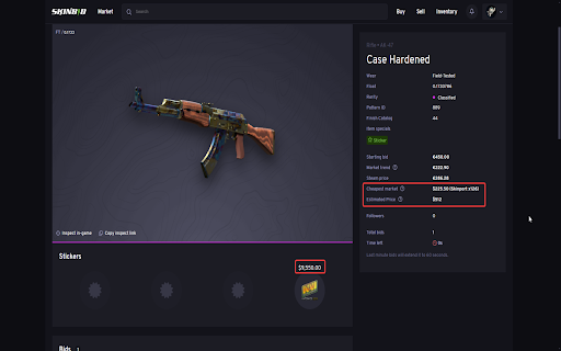 Skinbid x Pricempire  from Chrome web store to be run with OffiDocs Chromium online