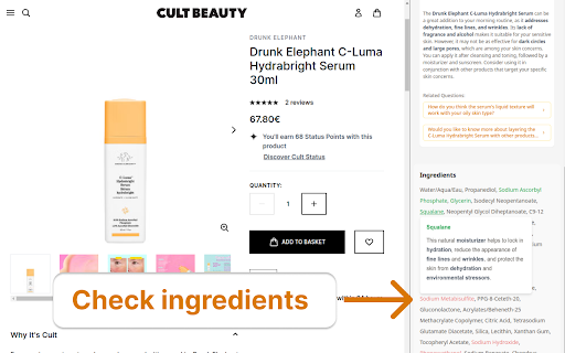 SkincareMate – Skincare Ingredient Checker  from Chrome web store to be run with OffiDocs Chromium online