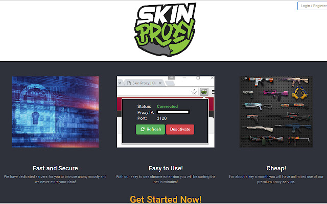 Skin Proxy  from Chrome web store to be run with OffiDocs Chromium online