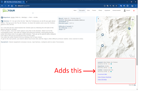 Skitour.fr Helper  from Chrome web store to be run with OffiDocs Chromium online