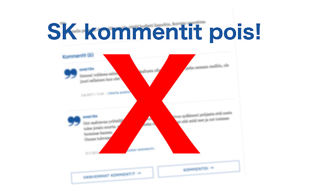 SK kommenttien poistaja  from Chrome web store to be run with OffiDocs Chromium online