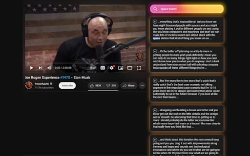 SkmAI: AI Powered YouTube Video Search  from Chrome web store to be run with OffiDocs Chromium online