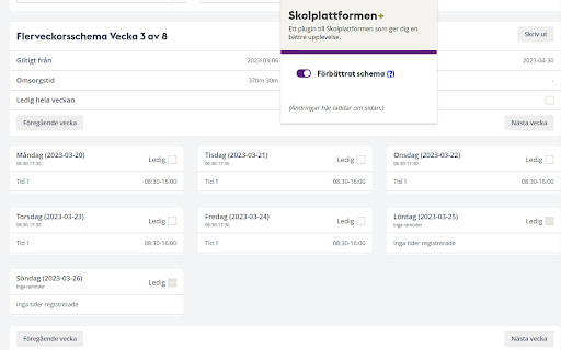 Skolplattformen+  from Chrome web store to be run with OffiDocs Chromium online