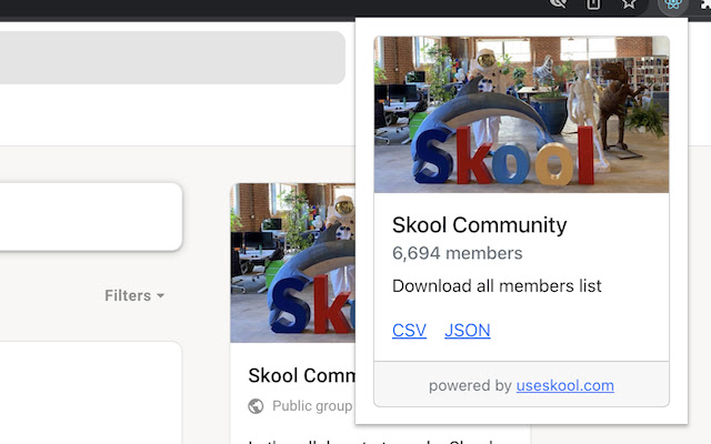 Skool Members List  from Chrome web store to be run with OffiDocs Chromium online