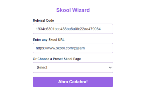 Skool Wizard  from Chrome web store to be run with OffiDocs Chromium online