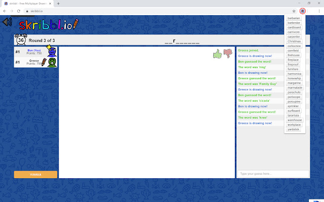 skribbl.io Bot  from Chrome web store to be run with OffiDocs Chromium online