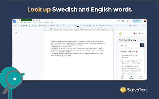 SkrivaText  from Chrome web store to be run with OffiDocs Chromium online