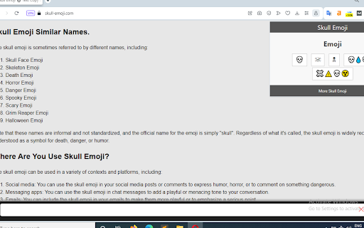 Skull Emoji  from Chrome web store to be run with OffiDocs Chromium online