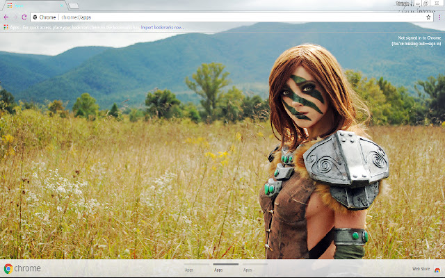 Skyrim girl theme 1920X1080  from Chrome web store to be run with OffiDocs Chromium online