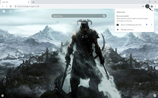 Skyrim HD טפטים כרטיסייה חדשה מחנות האינטרנט של Chrome להפעלה עם OffiDocs Chromium באינטרנט