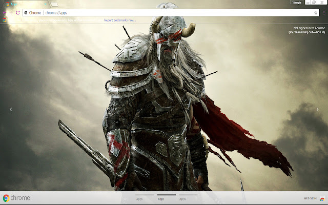 Skyrim Warrior 1366x768  from Chrome web store to be run with OffiDocs Chromium online