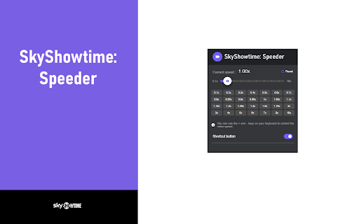 SkyShowtime Speeder: Adjust Playback Speed  from Chrome web store to be run with OffiDocs Chromium online