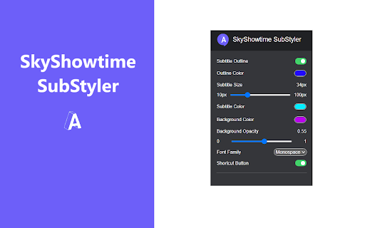 SkyShowtime SubStyler: Customize subtitles  from Chrome web store to be run with OffiDocs Chromium online
