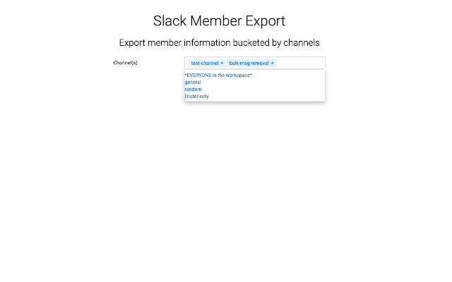 Slack Channel Membership Exporter  from Chrome web store to be run with OffiDocs Chromium online